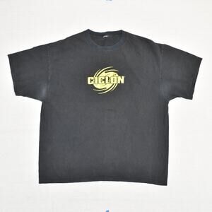 Ciclon Men's T Shirt Short Sleeve Cotton Black Size L Crew Neck Faded Stained
